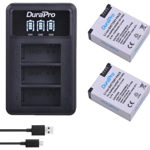 AHDBT-301 AHDBT301/302 Li-ion Camera Battery + LED 3-Slots USB Charger for GoPro Hero3 Gopro Hero 3/3+ Cameras