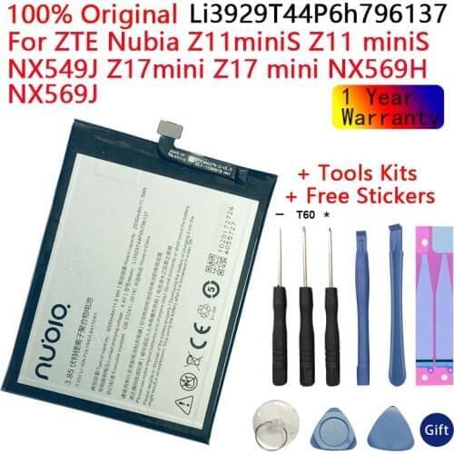100% Original Li3929T44P6h796137 Battery For ZTE Nubia Z11miniS Z11 miniS NX549J Z17mini Z17 mini NX569H NX569J Battery 3000mAh
