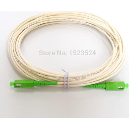 White Color SM SX PVC 3mm 15 Meters SC/APC Fiber Optic Jumper Cable SC/APC-SC/APC Fiber Optic Patch Cord