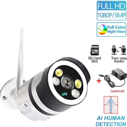 ICsee 5.0MP 1080P Wireless IP Camera Two-way Audio Outdoor Bullet Night Vision P2P ONVIF Security CCTV Wifi Camera Metal
