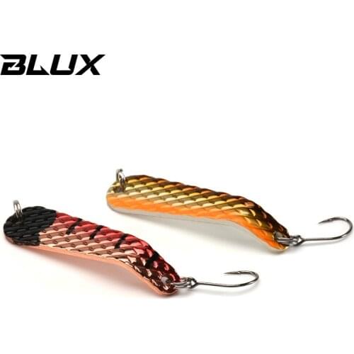 BLUX Diamond Spoon 38MM 3.8G Metal Lure Brass Hard Artificial Bait Sinking Copper Freshwater Stream Bass Trout Fishing Tackle