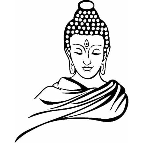 Buddha Statue Buddhist Meditation Decals Car Window Decoration Personalized PVC Waterproof Decals Cover Scratches Waterproof