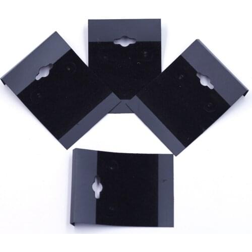 50Pcs Display Cards Earrings Cases Ear Hooks Black Plastic Fashion Jewelry DIY Findings 6.2x4.5cm