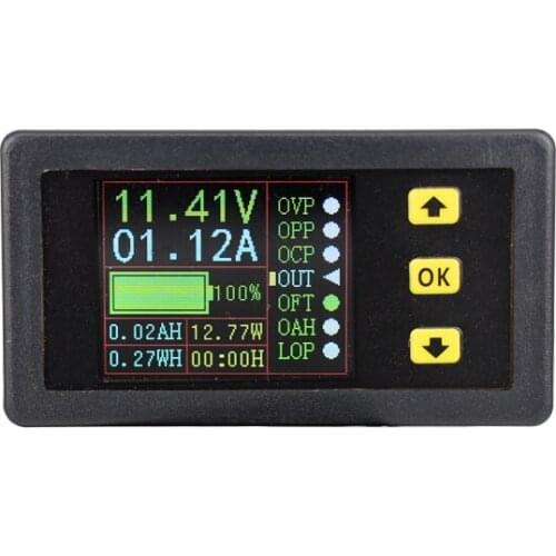 Digital Voltmeter Ammeter DC90V20A Wattmeter Voltage Current Power Capacity Meter Energy Tester Charge and discharge measurement