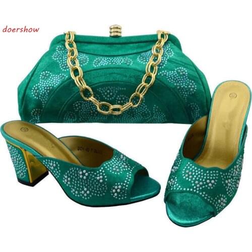 Doershow Matching Italian Shoes and Bag Set African Women Matching Italian Shoe and Bag Set Italian Shoes with Bags BCH1-68