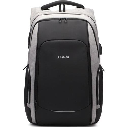 Travel Bag Reflective Stripe Schoolbag 2021 Men Bag Anti Theft Backpack Usb Earphone Interface Laptop Backpacks Male Waterproof