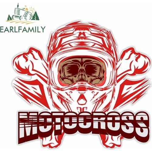 EARLFAMILY 13cm X 12cm for Helmet Motocross Skull Creative Car Sticker Vinyl DIY Occlusion Scratch Waterproof Camper JDM Decal