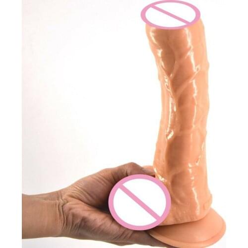 FAAK 23*5.5cm Tpr Skin Dildos Realistic Foreskin Penis Huge Dildo Sex Product For Woman Masturbation Couples Flirting Long Dick