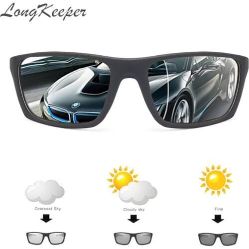 LongKeeper Photochromic Polarized Sunglasses Men Women Discoloration Sun Glasses Driving Gafas de sol UV400