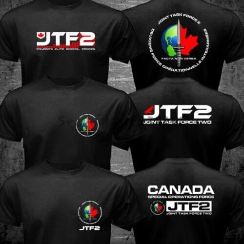 Canada Elite Special Operations Force JTF2 Joint Task Force 2 Logo T shirt black cotton tshirts black male top tees