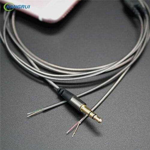 Hangrui 3.5mm DIY 3-Pole Jack Earphone Audio Cable Headphone Repair Replacement cable 14 Copper Core Wire DIY MP3 TPE fever wire
