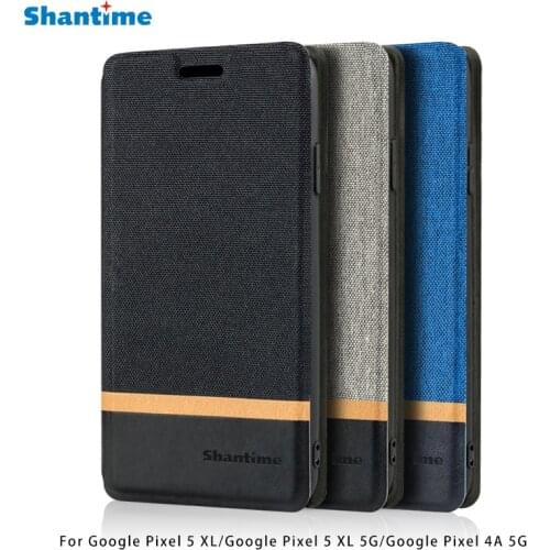 Canvas PU Leather Phone Case For Google Pixel 5 XL Pixel 5 XL 5G Flip Case For Google Pixel 4A 5G Case Soft Silicone Back Cover