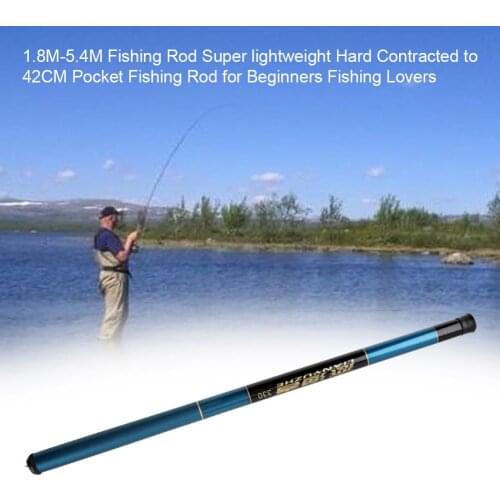 Pocket Fishing Rod 1.8M-5.4M Fishing Rod Super Lightweight Hard Contracted To 42CM Fishing Supplies For Beginners Fishing Lovers