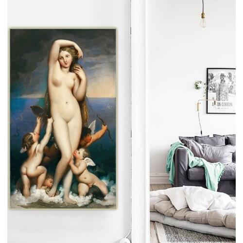 Citon Ingres《Venus Anadyomene》Canvas Art Oil Painting Artwork Poster Picture Background Wall Decor Home Living Room Decoration