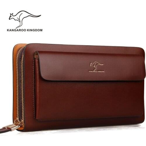 Kangaroo Kingdom Luxury Designer Brand Handbags Split Leather Big Capacity Men Clutch Bags Business Hand Bag for Man