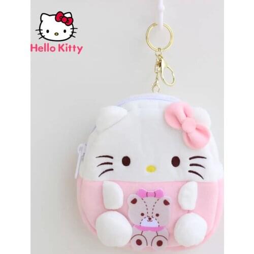 Hello Kitty coin purse key chain cartoon cute creative personality girl heart-shaped plush doll