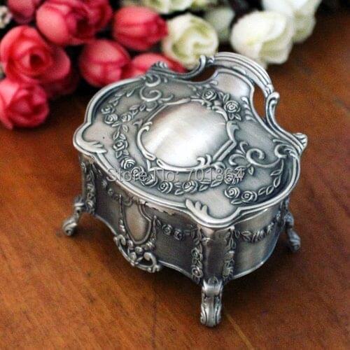 European Style Fashion Metal Jewelry Case Trinket Box Nenya Rings Packing Box Jewellery Storage Necklace Case Gift Box