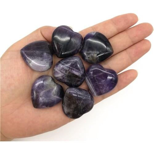 Natural Amethyst Quartz Crystal Heart Shape Stone Meditation Healing Gift Chakra Natural Quartz Crystals 1PC
