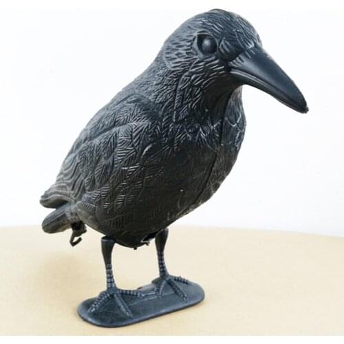 Plastic Simulated Realistic Practical Convenient Multifunctional Crow Decoy Garden Bird Scarer Mice Pest Control Deterrent