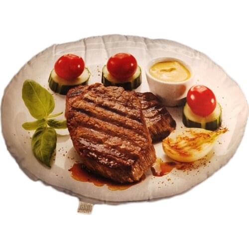 Simulational Plush Bread Steak Pizza Hamburg Shape Lifelike Pillow Funny Food Nap Pillow and Cushion Kids Toy Birthday Gift