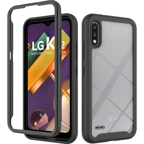 Transparent Acrylic Back Cover PC TPU Frame Non-slip Bumper Fundas For LG K22 LGK22 6.2 Inch Case Shockproof Shell Coque