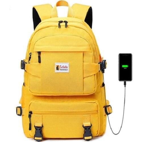 Fashion yellow backpack children school bags for girls Boys waterproof oxford large school backpack for teenagers schoolbag