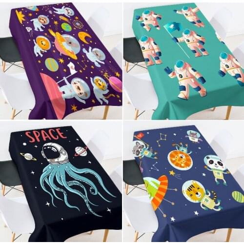 Cartoon space planet table cloth round room decor aesthetic dining table cloth table cloth rectangular Tablecloth for table