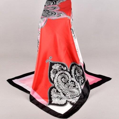 Fal/Win 2020 new Malaysia Cashew Satin square Hairband hijab cool shawl ladies foulard femme headband hair bufanda mujer shawl