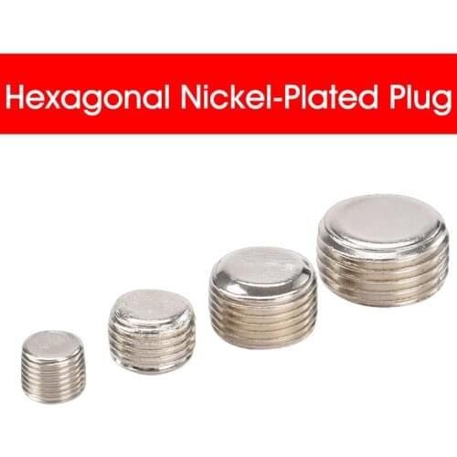 10pcs inner hexagon all copper nickel plated plug 1/8'' 1/4'' 3/8'' 1/2'' plugs hex head socket plug fitting