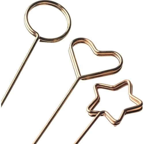 10pcs Fashon Shinny Gold Card Holder Fine Metal Card Clip Gift Decorations