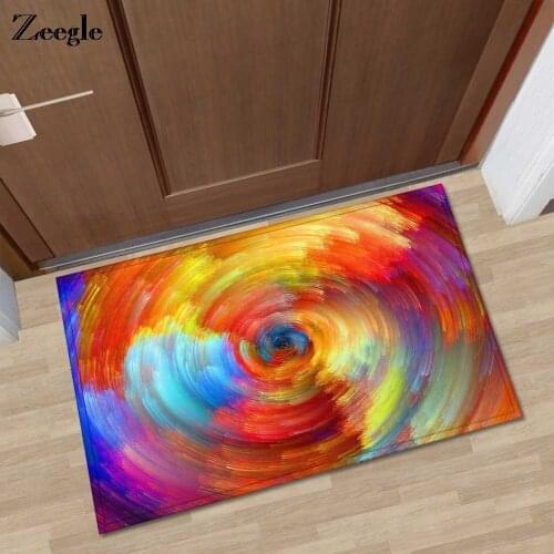 Zeegle Colorful Floor Mat Door Mats Bathroom Absorbent Outdoor Anti-slip Living Room Carpet Bedroom Rug Kitchen Mats