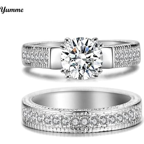 New Trendy Crystal Engagement Design Rings For Women Geometry Shaped White Zircon Cubic Elegant Rings Female Wedding Jewelry #N