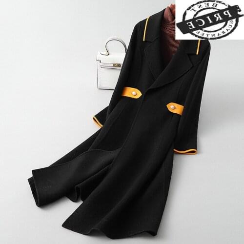 Elegant Wool Coat Female Long Woolen Jacket Women Korean Belt Blend Jacket Ladies Vintage Manteau Femme Hiver 2021 Zyw02