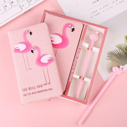 1 PCs Cartoon Unicorn Flamingo Notebook Gel Pens Student Hand Book Diary Notepad Creative School Supplies Stationery Wholesale
