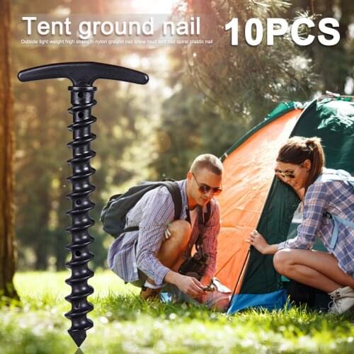 10pcs Outdoor Camping Peg Ground Nails Screw Stakes Hiking Tent Stakes Pins Camping Tent Stakes Pegs Pins