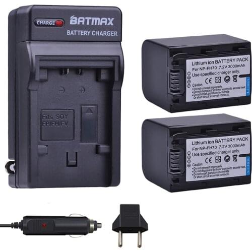 2Pcs NP-FH70 NP FH70 NPFH70 Camera Battery + Charger Kits for Sony FH100 A230 A330 A290 A380 Alpha DSLR DSC-HX1 HX100 HX100V