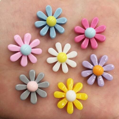 20pcs Mix Resin Chrysanthemum Flower Flatback Cabochon Stone Miniature DIY Scrapbook Craft Home Decor Accessories SF683*2