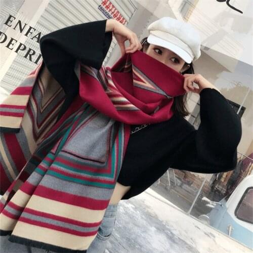 200*65 CM Top quality Winter Imitation Cashmere Shawls Scarf For Ladies Thicker Soft Geometric Pattern Cashmere Cloak
