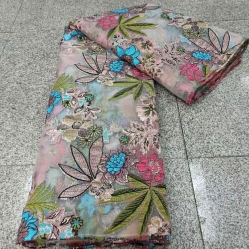 2021 African Lace Fabric Nigerian Jacquard Brocade Tissue Lace Embroidery High Quality French Lace Fabric For Wedding HHD4935