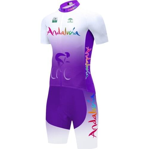 2021 ANDALUCIA Triathlon Short Sleeve Cycling Jersey Set Skinsuit Maillot Ropa Ciclismo Bicycle Clothing Bike Shirts Go Jumpsuit