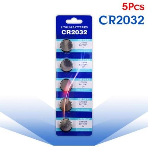 5pcs/pack CR2032 Button Batteries BR2032 DL2032 ECR2032 Cell Coin Lithium Battery 3V CR 2032 For Watch Electronic Toy Remote