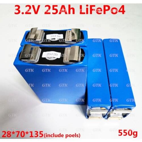 8pcs 3.2V 25Ah lifepo4 battery cell rechargeable battery Used in solar UPS low-speed electric vehicles