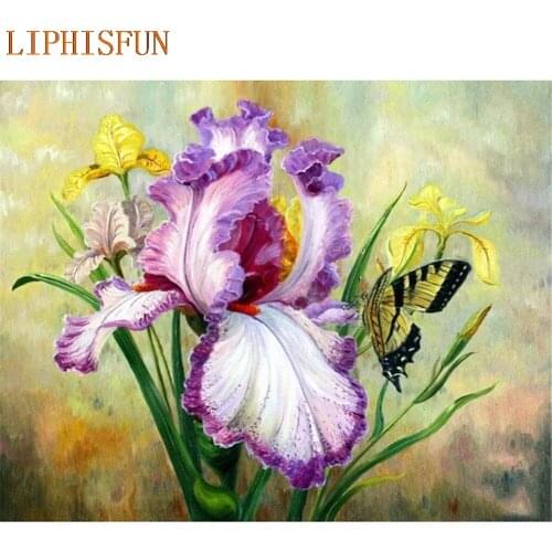 Diamond Painting Cross Stitch Full Square Round Picture of Rhinestone DIY Mosaic Embroidery Flower New Year