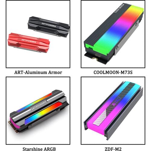 Aluminum RGB M.2 SSD Hard Disk Heatsink Heat Dissipation Radiator Cooling Silicon Therma Pads Cooler M2 2280 NVME Radiator