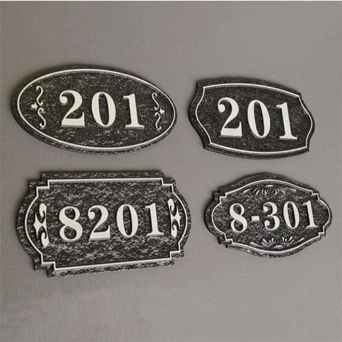 Antique acrylic Wall signs stereoscopic Relief Digital house number custom Address Plaque Door Plates Hotel Home Number Sticker