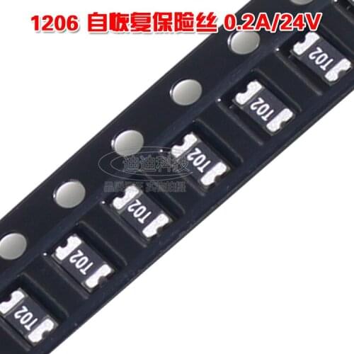 Free shipping 50pcs/lot 1206 0.2A 24V SMD self-recovery fuse 200MA PTC fuse SMD