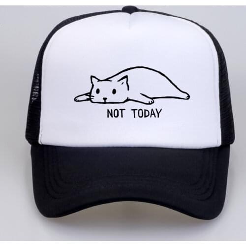 Cute kitty women hat not today Print Letter Baseball caps Summer cool trucker cap men hip hop streetwear snapback hats
