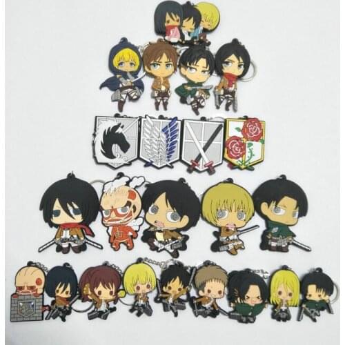 Attack on Titan Fashion Anime Key Chain PVC Figure Keyring Cartoon Keychain Keyholder Birthday Gifts Unisex NEW