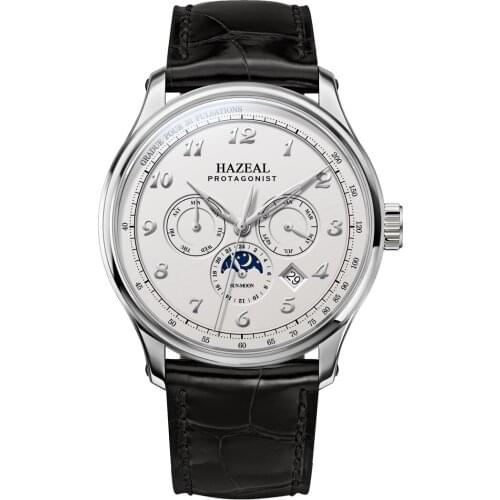 HAZEAL Luxury Men Watch,Mens Automatic Watches 50M Waterproof Self Wind Mechanical Wristwatch Sapphire Mirror Month Week Date