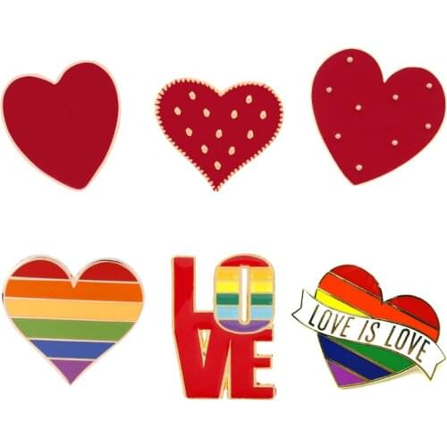 Love Heart Enamel Pins Badge Cartoon Show Love Brooches Clothes Bag Denim Lapel Pin Gifts for Women Men Friends Fashion Jewelry